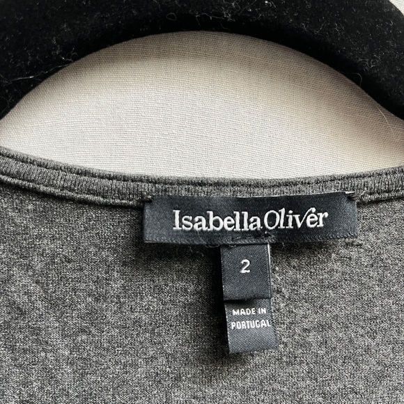 Isabella Oliver Charcoal Maternity Wrap 3/4 sleeve Dress Sz 2/ S&M - Picture 6 of 10